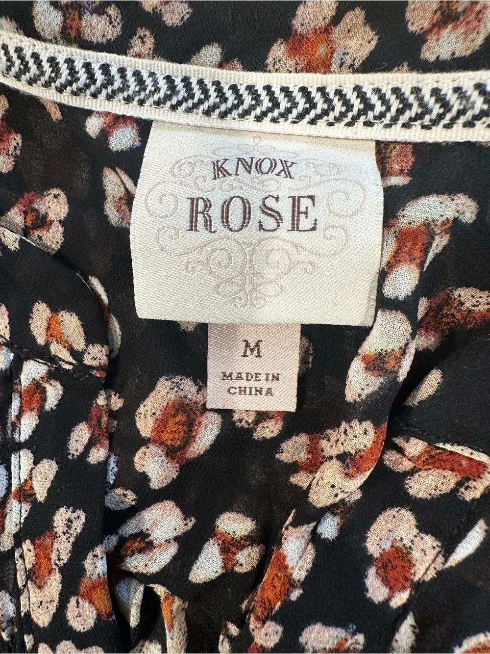 Knox Rose Black Leopard-Print Smocked-Waist Blouse - Picture 2 of 12